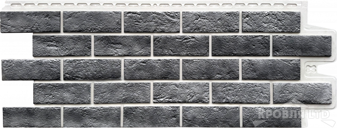 Фасадная панель Grand Line "Состаренный кирпич" Design Plus гранит с белым швом