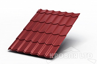 Металлочерепица Супермонтеррей, Colorcoat Prisma RAL 3011 коричнево-красный, толщина 0,5