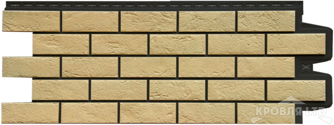 Фасадная панель Grand Line "Состаренный кирпич" Design Plus ваниль с черным швом