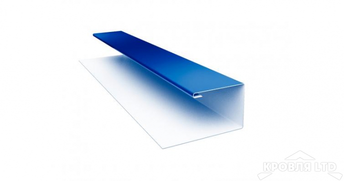 Планка J-профиль, Полиэстер RAL 5005 сигнальный синий, толщина 0,45