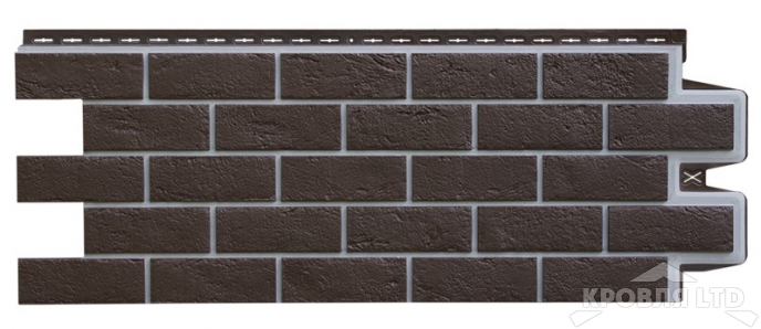 Фасадная панель Grand Line "Состаренный кирпич" Design Шоколадный со швом 7006