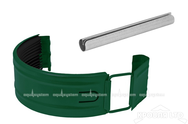 Соединитель желоба для водостока Aквасистем с резиновым уплотнителем 150мм RAL 6005 зеленый мох
