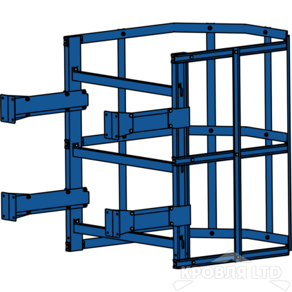 Пожарная лестница Универсальная Rofsystems П1-2, Дуга экрана 800 мм Полиэстер RAL 5005 Синий насыщенный, 1,05 м