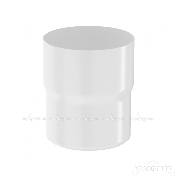 Соединитель трубы для водостока Aквасистем 90мм RAL 9003 белый