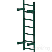 Пожарная лестница Универсальная Rofsystems П1-1, Ступень 800 мм Полиэстер RAL 6005 зеленый мох, 2,45 м
