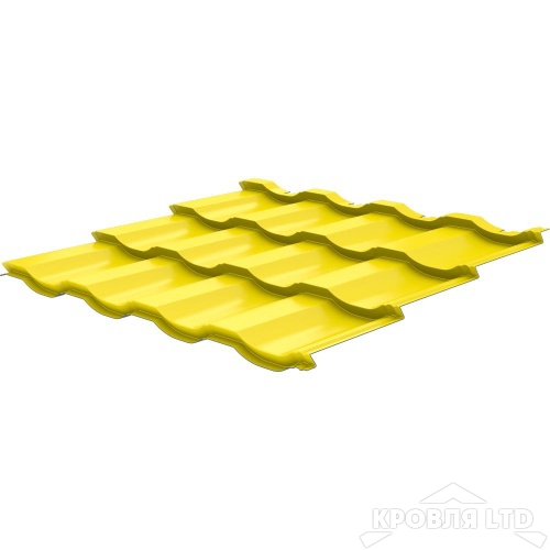 Металлочерепица Геркулес, Полиэстер RAL 1018 Желтый, толщина 0,5
