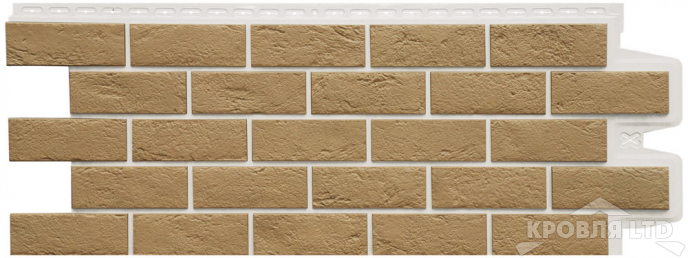Фасадная панель Grand Line "Состаренный кирпич" Design Plus солома с белым швом