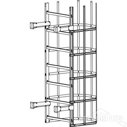 Пожарная лестница Универсальная Rofsystems П1-2, Дуга экрана 800 мм Полиэстер RAL Цвет RAL  9003 
Белый, 2,45 м