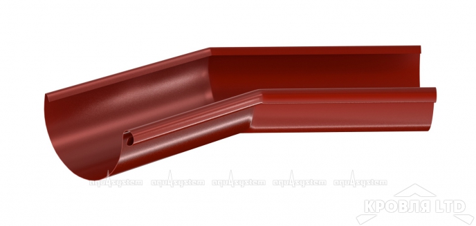 Угол желоба внутренний для водостока Аквасистем 135 град 150мм RAL 3005 красное вино