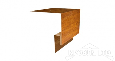 Планка околооконная сложная 200x50, под дерево Golden Dub, толщина 0,45