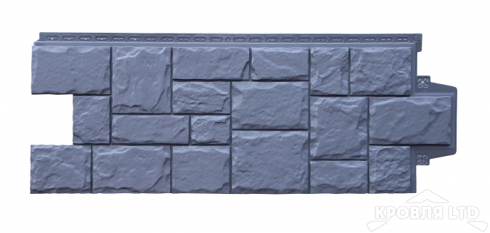 Фасадная панель Grand Line  "Крупный камень" Classic графит