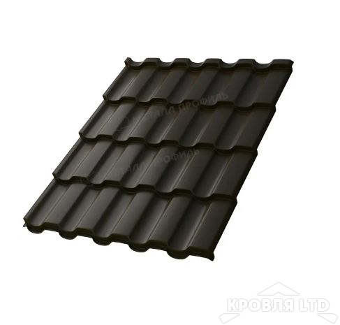 Металлочерепица Монтекристо- S , RR 32 Темно-коричневый, толщина 0,5