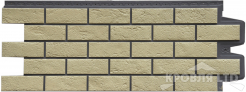 Фасадная панель Grand Line "Состаренный кирпич" Design Plus ваниль с темно-бежевым швом