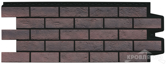 Фасадная панель Grand Line "Состаренный кирпич" Design Plus кофе с черным швом