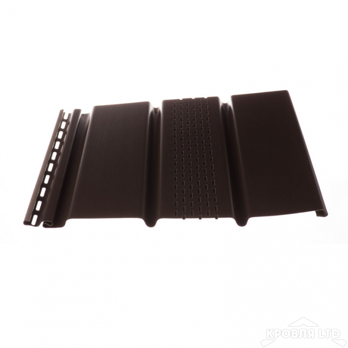 Софит  тройной пластиковый центральная перфорация Döcke Standart цвет шоколад , 3м