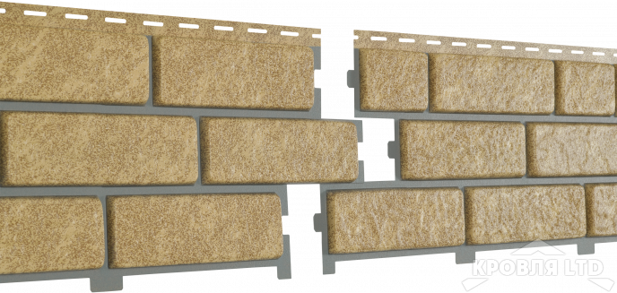 Фасадная панель Ю-ПЛАСТ  "Кирпич" Песочный с декорированным швом