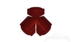 Тройник Y для конька полукруглого R110, Полиэстер RAL 3011 коричнево-красный,толщина 0,45