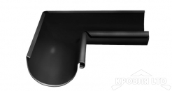 Угол желоба внутренний 90 гр Грендлайн 125 мм RAL 9005 черный
