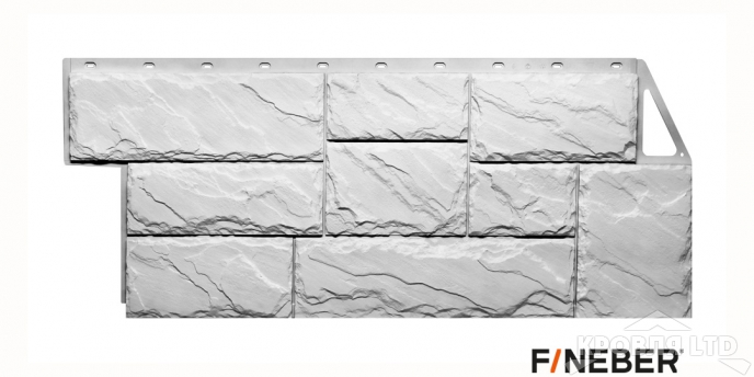 Фасадная панель FineBer Камень крупный мелованый белый
