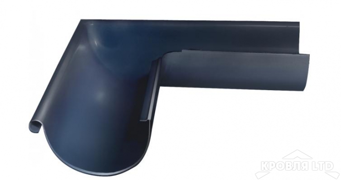 Угол желоба внешний 90 гр Грендлайн 125 мм RAL 7024 мокрый асфальт
