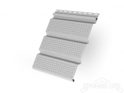 Софит  тройной пластиковый полная перфорация ТН  цвет белый, 3,0 м