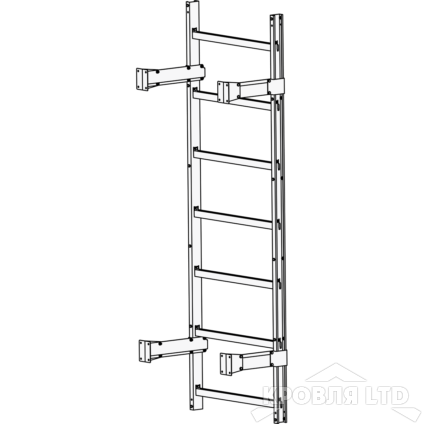 Пожарная лестница Универсальная Rofsystems П1-1, Ступень 800 мм Полиэстер RAL Цвет RAL  9003 
Белый, 2,45 м