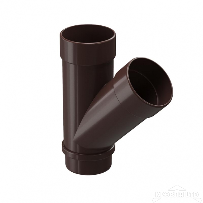 тройник для водостока 45 град Деке Люкс  шоколад