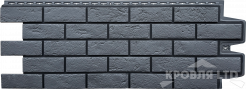 Фасадная панель Grand Line "Состаренный кирпич" Design графит со швом RAL 9005