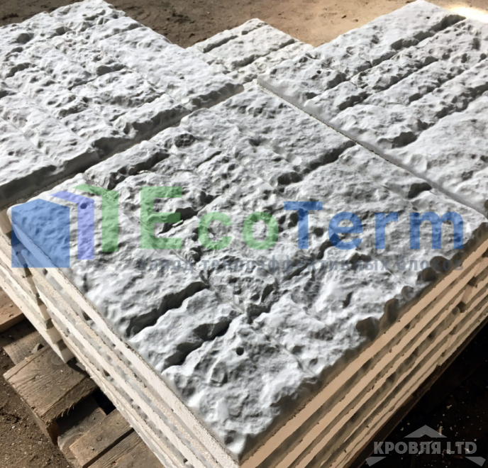 Фасадные термопанели из фибробетона 500х500 с утеплителем 100 EcoTerm Канадская кладка