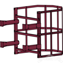 Пожарная лестница Универсальная Rofsystems П1-2, Дуга экрана 800 мм Полиэстер RAL 3005 Спелая вишня, 1,05 м