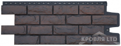Фасадная панель Grand Line Колотый камень Design Plus трюфель с черным швом