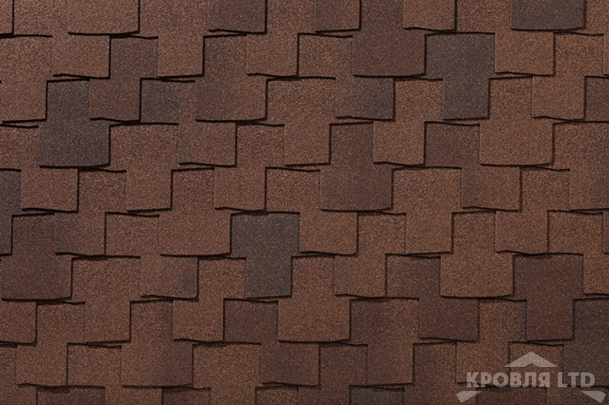 Гибкая черепица Roofshield  серия Premium Фьюжн Мускатный орех.