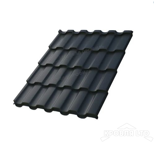 Металлочерепица Монтекристо- S , RAL 7024 Мокрый асфальт, толщина 0,5