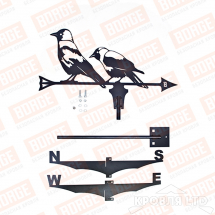 Флюгер BORGE Вороны, 550х315мм, чёрный (RAL 9005 matt)