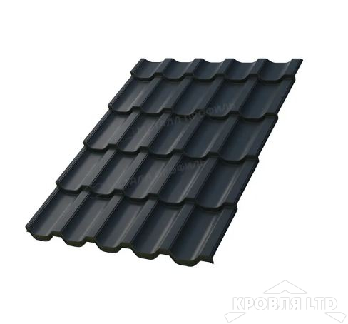 Металлочерепица Трамонтана- M , RAL 7024 Мокрый асфальт, толщина 0,5