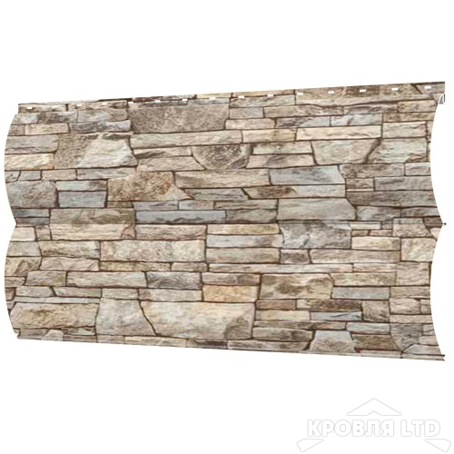 Сайдинг металлический "Венец" под дерево Камень Серый, толщина 0,45