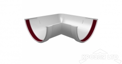 Угол желоба 90 град. универсальный ПВХ Grand Line 120/87 Ral  9003 Белый