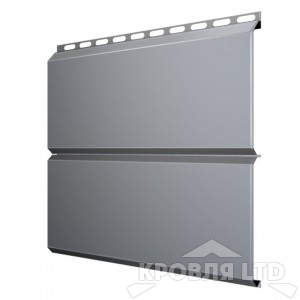 Сайдинг металлический Евробрус, Полиэстер RAL 9006 бело-алюминиевый, толщина 0,45