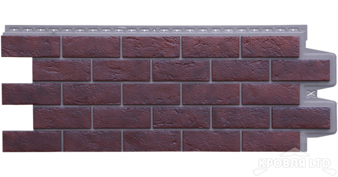 Фасадная панель Grand Line "Состаренный кирпич" Design Plus кофе с темно-бежевым швом