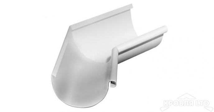 Угол желоба внутренний 135 гр Грендлайн 125 мм RAL 9003 белый
