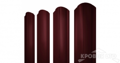 Евроштакетник Круглый фигурный 0,45 PE-Double RAL 3005 красное вино