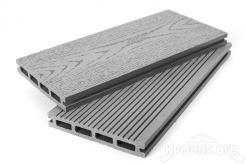 Террасная доска GRAND LINE серия Вельвет и теснение цвет Серый 22×140x4000