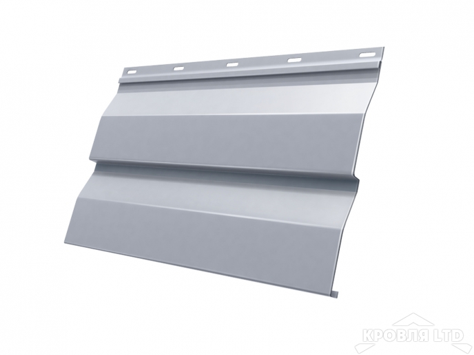 Сайдинг металлический Корабельная Доска, Полиэстер RAL 9006 бело-алюминиевый, толщина 0,45