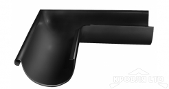 Угол желоба внешний 90 гр Грендлайн 125 мм RAL 9005 черный