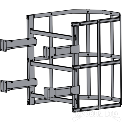 Пожарная лестница Универсальная Rofsystems П1-2, Дуга экрана 800 мм Полиэстер RAL Цвет RAL 7004 Серый, 1,05 м
