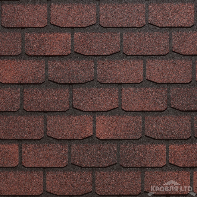 Гибкая черепица Дёке серия PREMIUM коллекция ЖЕНЕВА цвет Чили