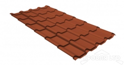 Металлочерепица Камея, PurPro RR 750 кирпично-красный, толщина 0,5