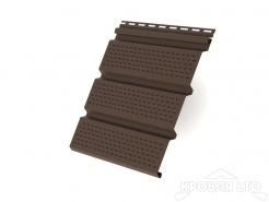 Софит  тройной пластиковый полная перфорация ТН  цвет коричневый, 3,0 м