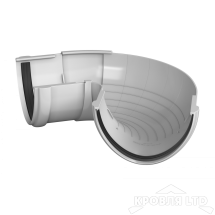 ТН ПВХ D125/82 ММ УГОЛ ЖЕЛОБА, РЕГУЛИРУЕМЫЙ 90°-150° БЕЛЫЙ Rall 9003