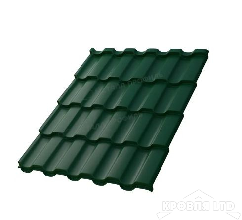 Металлочерепица Монтекристо- S , RAL 6005 Зеленый мох, толщина 0,5
